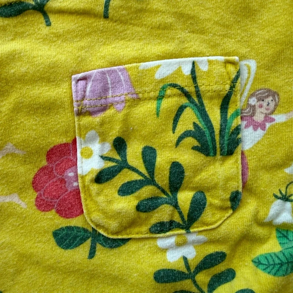 Mini Boden 7-8 years Yellow Floral Fairy Print Girls' Dress